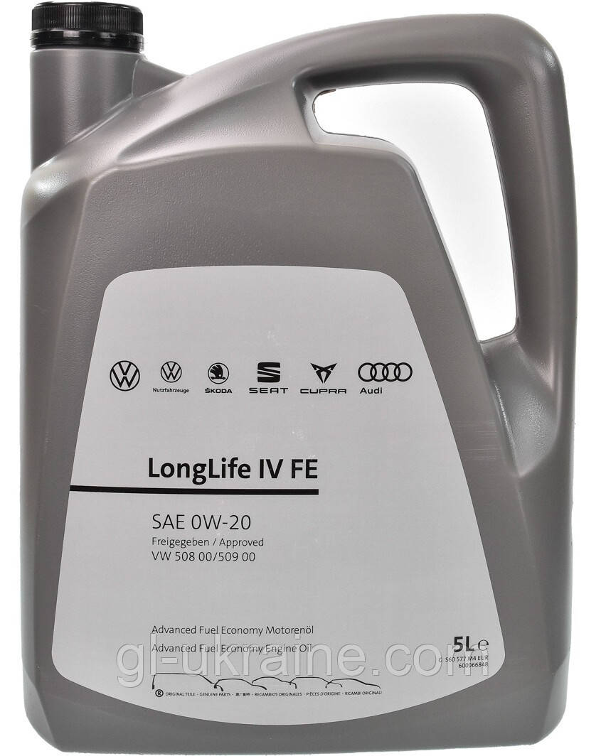 Моторна олива VAG LongLife IV FE 0W-20, 5л (GS60577M4)