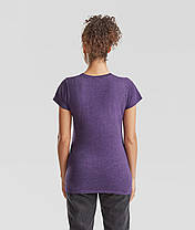 Фіолетова Меланжева футболка жіноча базова Valueweight lady-fit Fruit of the loom, фото 4