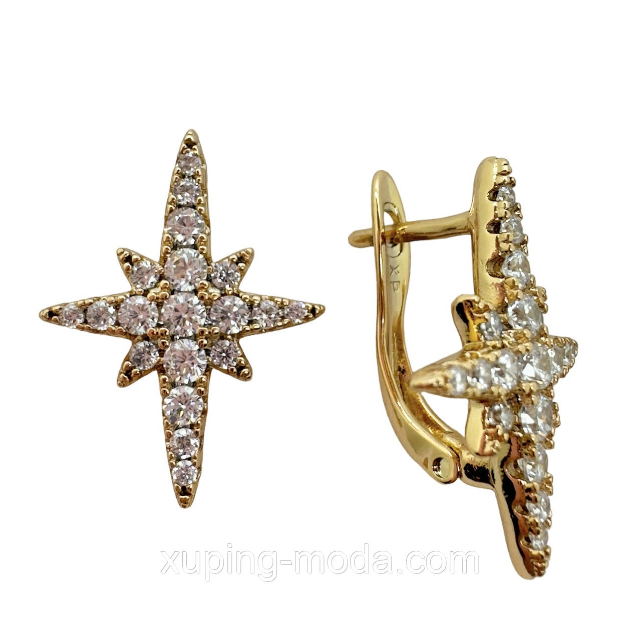 Сережки xp. 20x15 мм. 18 к, фото 1