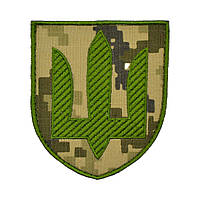 Шеврон ЗСУ Сухопутні війска (фон ММ14, тризуб зелена нитка)