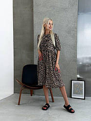 Жіноча сукня; Кольори: білий, лео: Розміри: 42-46;48-52;