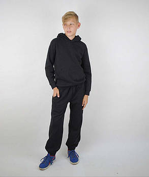 Чорний дитячий спортивний костюм універсальний Premium hooded tracksuit Fruit of the loom, фото 1