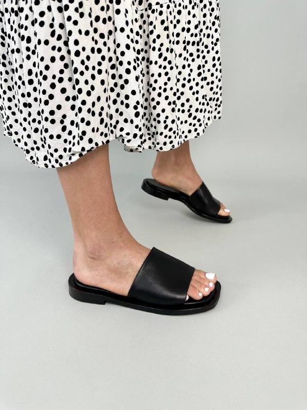 Шльопанці жіночі ShoesBand Чорні натуральна шкіра 36 (23 см) (S51081-1)