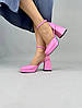 Босоніжки жіночі ShoesBand Рожеві натуральна шкіра на підборах 39 (25,5 см) (S98011-1), фото 3