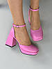 Босоніжки жіночі ShoesBand Рожеві натуральна шкіра на підборах 39 (25,5 см) (S98011-1), фото 4