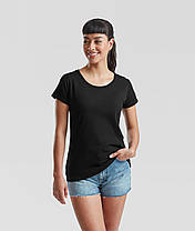 Чорна футболка жіноча базова Valueweight lady-fit Fruit of the loom, фото 3