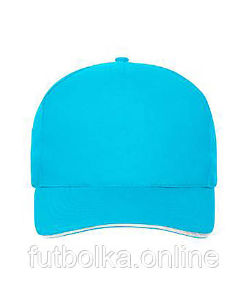 Бірюзова кепка літня 5 Panel Sandwich Cap Bio Cotton Myrtle Beach, фото 1