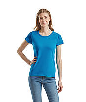 Ультрамаринова футболка жіноча базова Valueweight lady-fit Fruit of the loom, фото 3