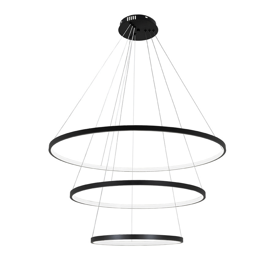 Яскрава підвісна люстра 7529832-3A BLACK LED (400+600+800)