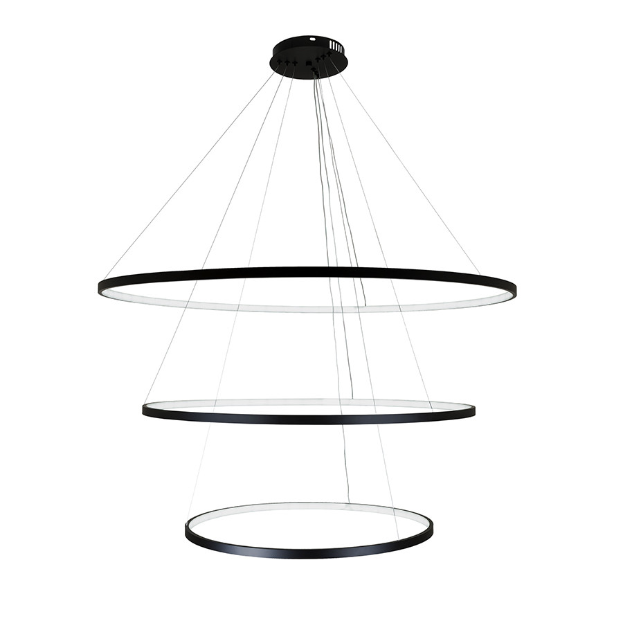 Яскрава підвісна люстра 7529832-3A BLACK LED (600+800+1000)