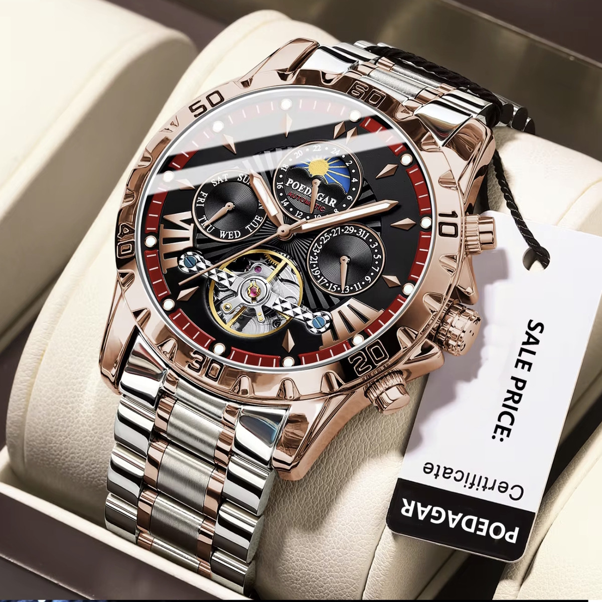 Poedagar Чоловічий механічний годинник Poedagar Mechanical
