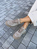 Кеди жіночі з нубуку кольору хакі, фото 4