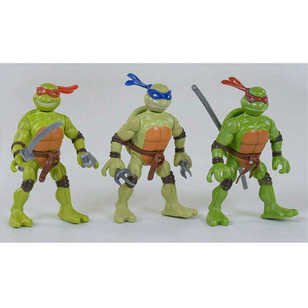 Черепашки ніндзя іграшка дитяча Extreme Challenge 3 фігурки в коробці рухомі 11 см (r73393)