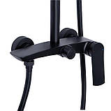 Душова система для душу Qtap Slavonice на два споживачі QTSLA110BLM45914 Black Matt, фото 4