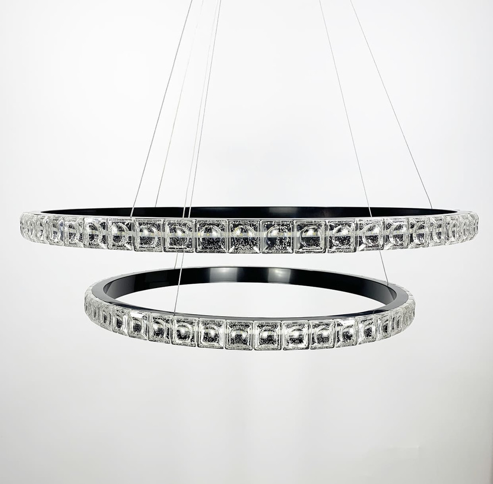 Підвісний світильник Delight Collection у чорному каркасі з подвійним кільцем Line.F SGJ 11/600+800