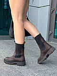 Челсі жіночі з нубуку коричневі демісезонні, фото 3