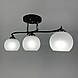 Стельова люстра в чорному корпусі на 3 плафони | Line F | Арт. 50568/3B CH+BK+WT, фото 2