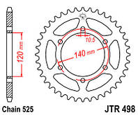 Звезда задняя JT JTR498.40