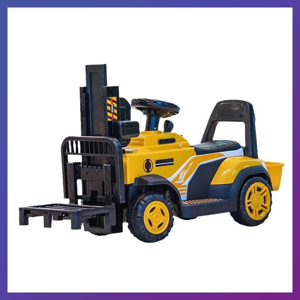 Дитячий електромобіль-толокар Навантажувач із рухомим ковшем і підсвіткою AM-328 Жовтий, фото 1