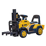 Дитячий електромобіль-толокар Навантажувач із рухомим ковшем і підсвіткою AM-328 Жовтий, фото 2