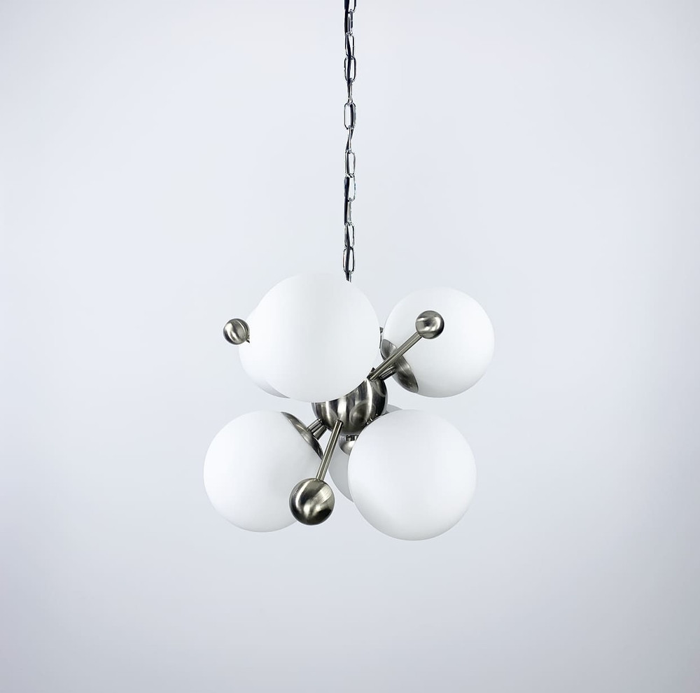 Підвісна люстра в корпусі кольору satin | Line F | Арт. 0666/6 Satin, фото 1