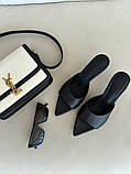 Шльопанці жіночі шкіряні чорні на підборах, фото 8