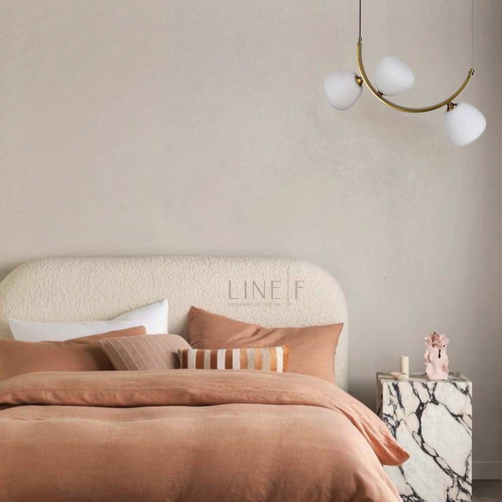 Потужна люстра MODERN FLORAL ARCH на 3 плафони | Line F | Арт. C18D/3 AB, фото 1