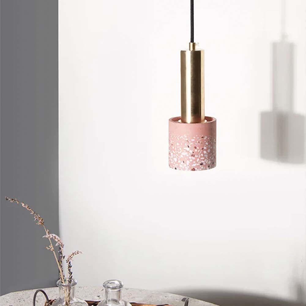 Підвіс MELODY з рожевим бетонним плафоном у стилі Ар-деко Line F | Арт. MJ164/1 PK, фото 1