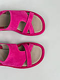 Босоніжки жіночі замшеві кольору фуксії, фото 9