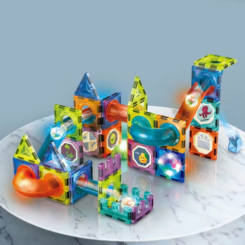 Конструктор магнітний лабіринт різнокольоровий, що світиться на 75 деталей, фото 1