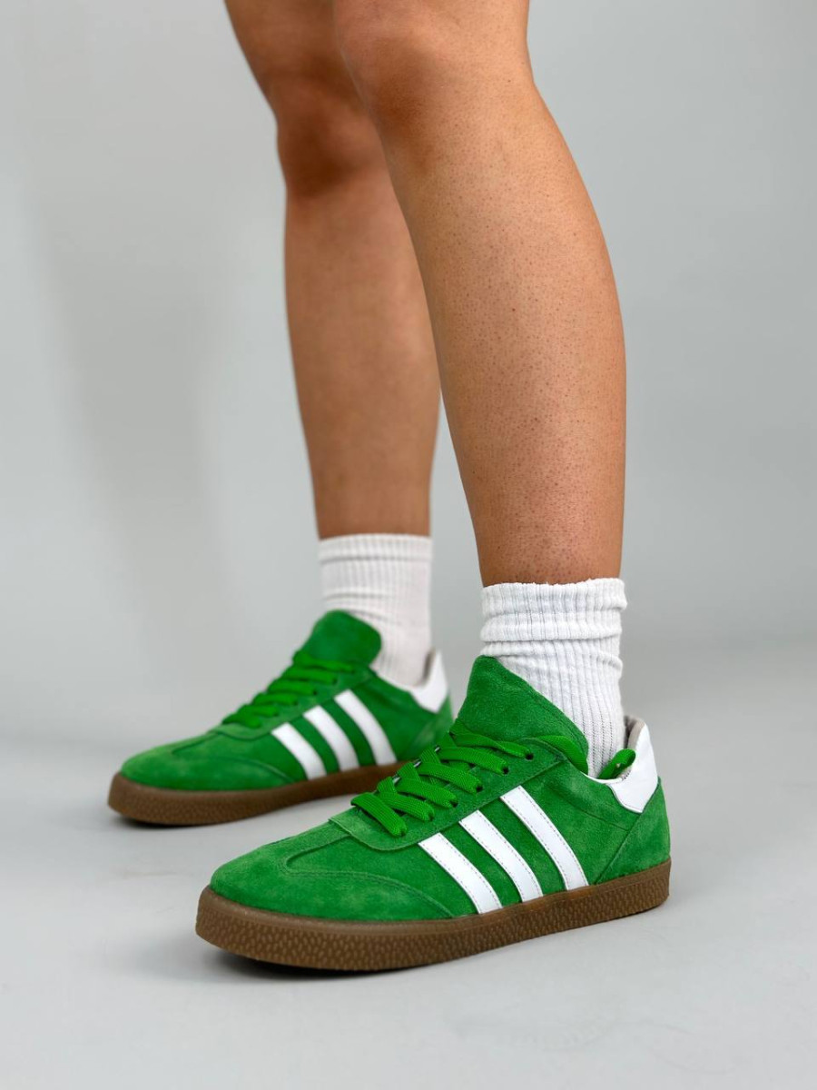 Кеди жіночі замшеві зеленого кольору, фото 1