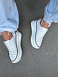 Кеди жіночі шкіряні білі, фото 2
