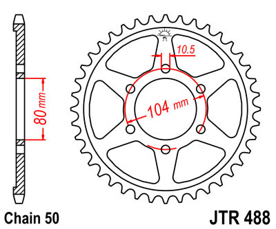 Задня зірка JT JTR488.41