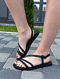 Босоніжки жіночі шкіряні чорні, фото 2