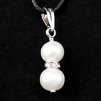 Перли білий Ø10, срібло, кулон, 252КЛЖ