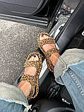 Босоніжки жіночі замшеві леопардові на липучках, фото 4