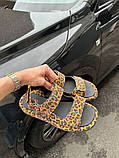 Босоніжки жіночі замшеві леопардові на липучках, фото 10