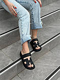 Слайдери жіночі шкіряні чорні матові, фото 5