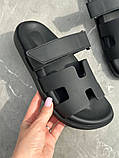 Слайдери жіночі шкіряні чорні матові, фото 10