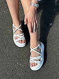 Босоніжки жіночі шкіряні білі, фото 2