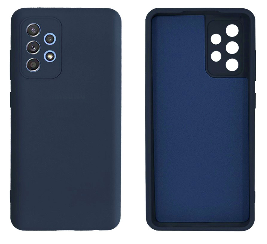 Чохол Silicone case Camera Protective для Samsung A52 (08) темно-синій Dark Blue