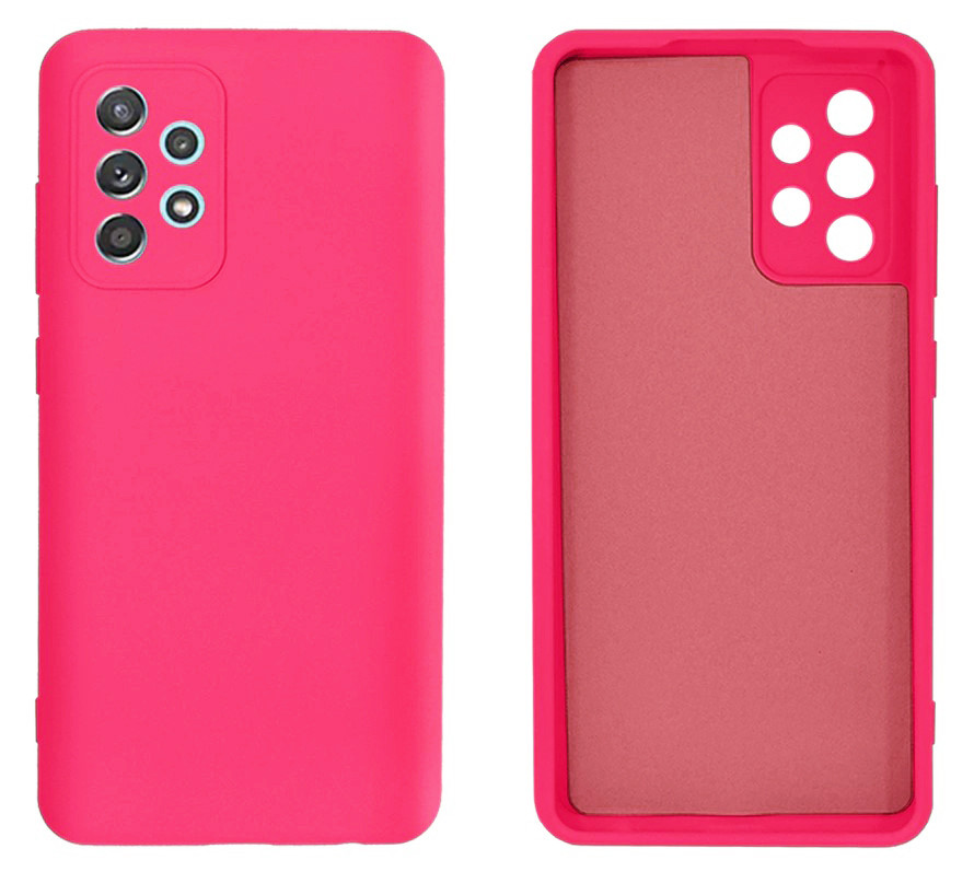 Чохол Silicone case Camera Protective для Samsung A52 (21) яскраво рожевий Shiny Pink