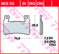 Тормозные колодки TRW / LUCAS MCB703SV
