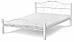 Біле металеве ліжко Регіна Вуд 160x200 на дерев'яних ніжках — стильна модель Iron Line Мікс Меблі, фото 2