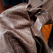 Тиснена шкіра Алігатор Брускета Темно-коричневий 1.0 мм, фото 2