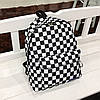 Великий шкільний тканинний рюкзак портфель у шахову клітинку, фото 6