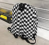 Великий шкільний тканинний рюкзак портфель у шахову клітинку, фото 7
