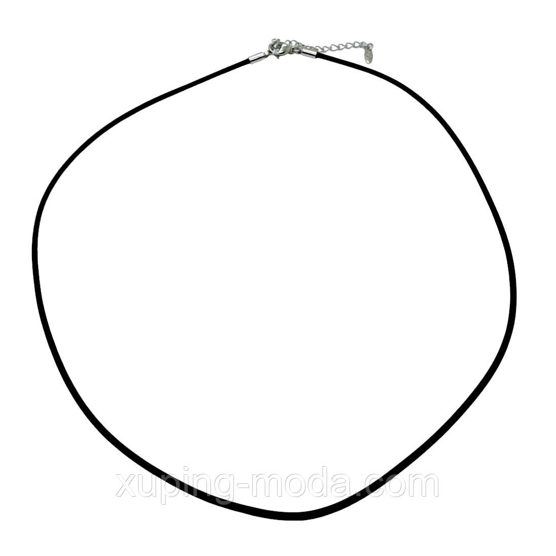 50+5 см. Каучукове кольє. Родій, фото 1