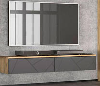 Тумба навісна 2Ш Вектор, Меблі Сервіс, Дуб крафт золотий/Сірий