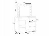 Туалетний столик  з дзеркалом Beta 12 LED Oak Craft, фото 3